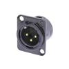 connettore xlr monacor nc3mpxxx maschio xlr  da pannello nero
